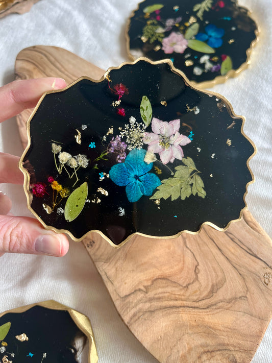 Midnight Flower Coasters