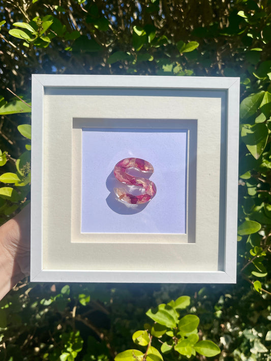 Monogram Flower Preservation Frame | White Frame